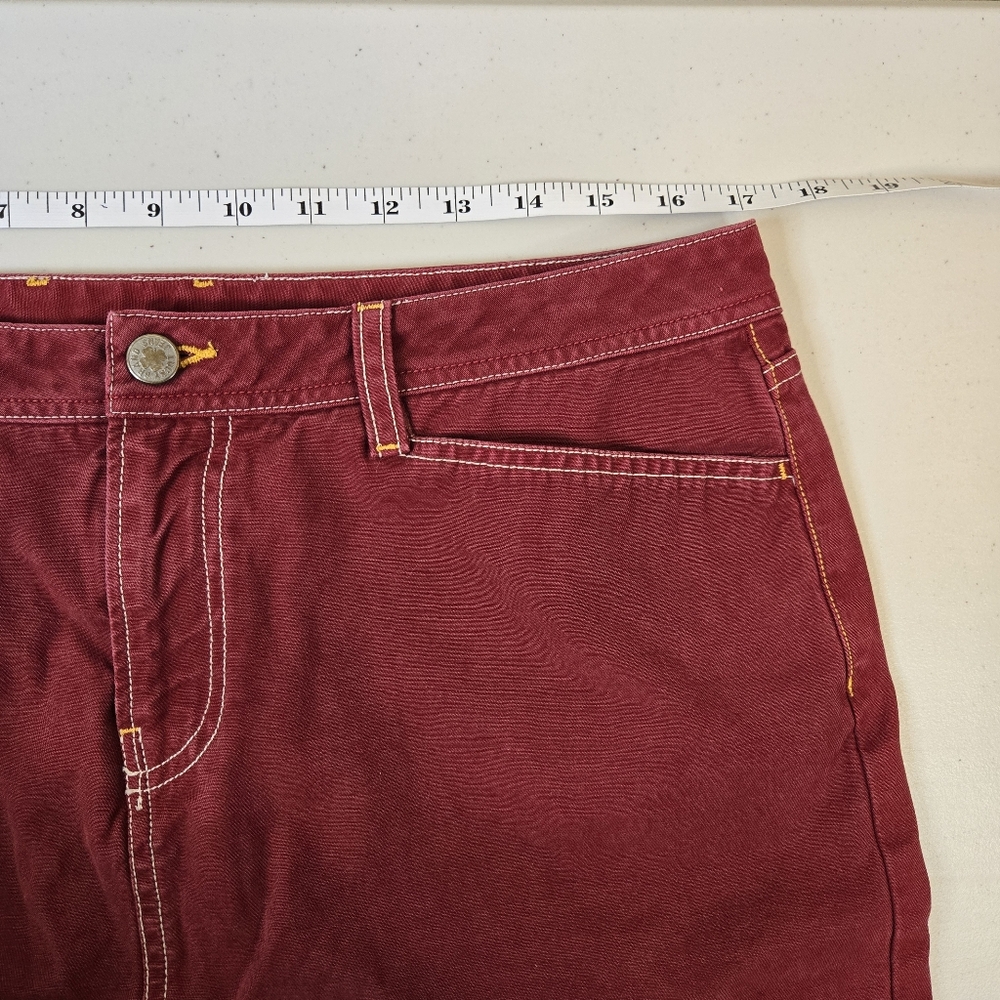 Lucky Brand Y2K Red Denim Skirt Size 14 Side Slit - Picture 12 of 12